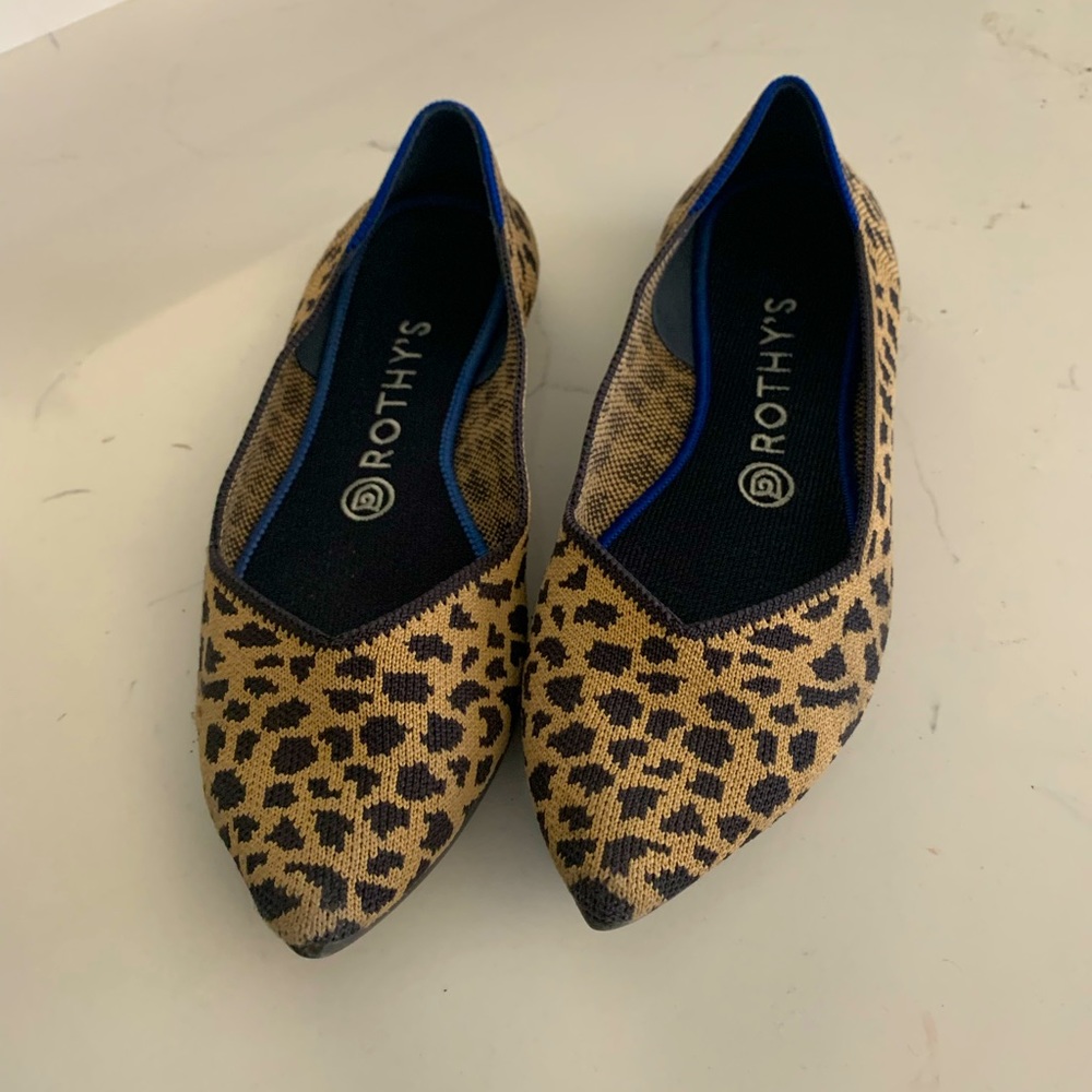 Rothys animal print cheetah pointy flats